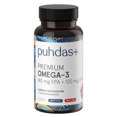 Puhdas+ Omega-3 180mg epa/120mg dha 80 kaps