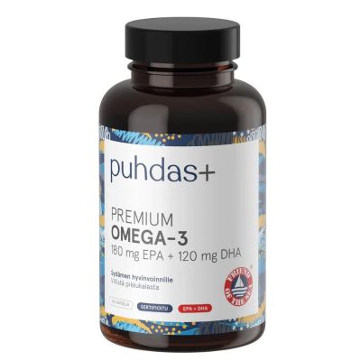 Puhdas+ Omega-3 180mg epa/120mg dha 160 kaps